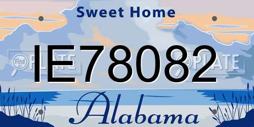 IE78082 Alabama License Plate