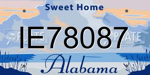 IE78087 Alabama License Plate