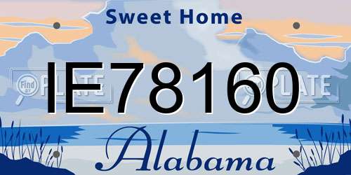 IE78160 Alabama License Plate
