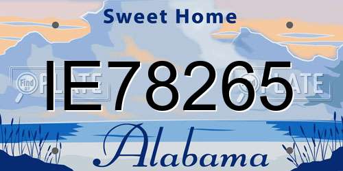 IE78265 Alabama License Plate