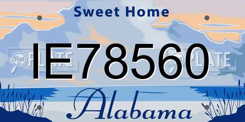 IE78560 Alabama License Plate