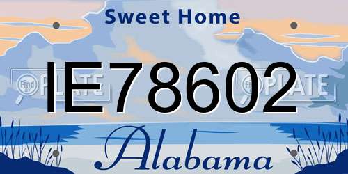 IE78602 Alabama License Plate