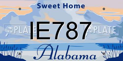 IE787 Alabama License Plate