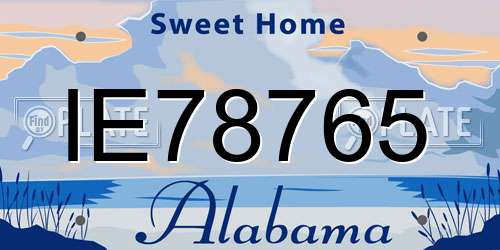 IE78765 Alabama License Plate