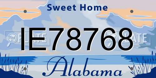 IE78768 Alabama License Plate
