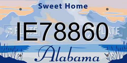 IE78860 Alabama License Plate