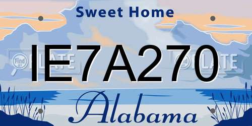 IE7A270 Alabama License Plate