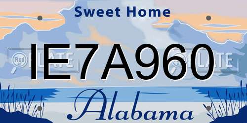 IE7A960 Alabama License Plate