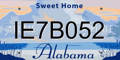 IE7B052 Alabama License Plate