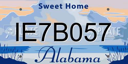 IE7B057 Alabama License Plate
