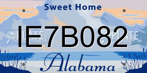 IE7B082 Alabama License Plate