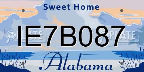 IE7B087 Alabama License Plate