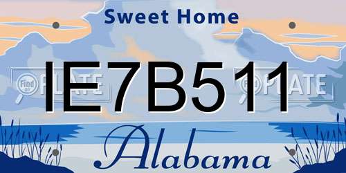 IE7B511 Alabama License Plate