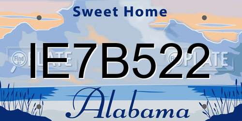 IE7B522 Alabama License Plate