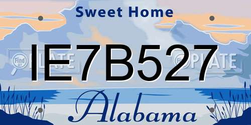 IE7B527 Alabama License Plate