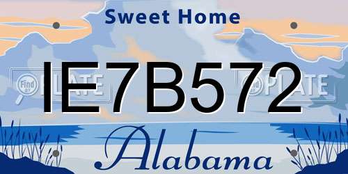 IE7B572 Alabama License Plate