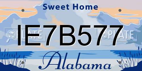 IE7B577 Alabama License Plate