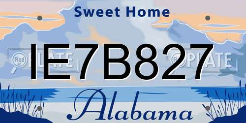 IE7B827 Alabama License Plate