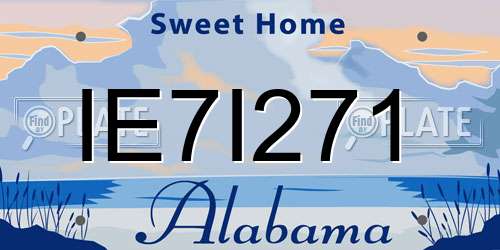 IE7I271 Alabama License Plate