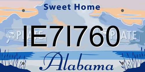IE7I760 Alabama License Plate