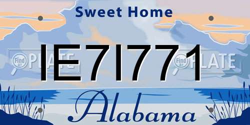 IE7I771 Alabama License Plate