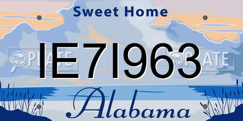 IE7I963 Alabama License Plate