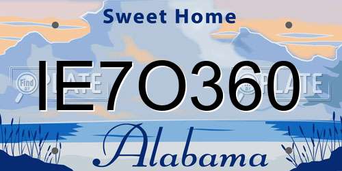IE7O360 Alabama License Plate