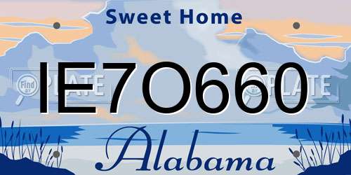 IE7O660 Alabama License Plate