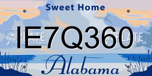 IE7Q360 Alabama License Plate