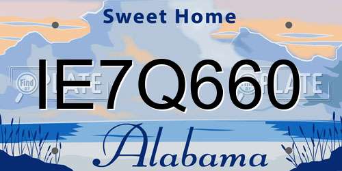 IE7Q660 Alabama License Plate
