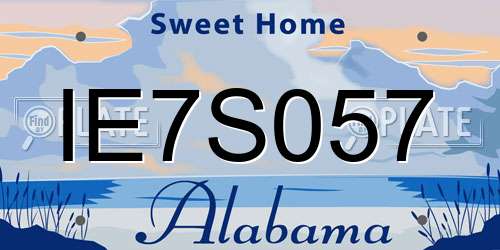 IE7S057 Alabama License Plate