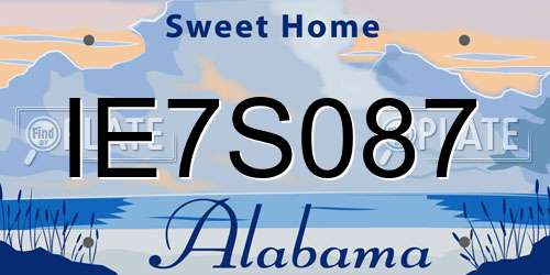 IE7S087 Alabama License Plate