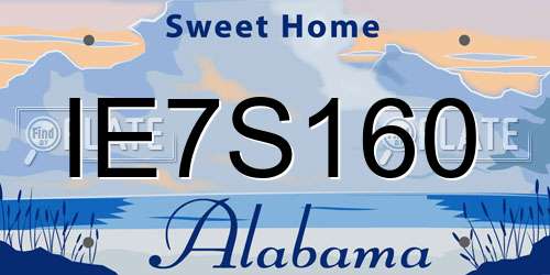 IE7S160 Alabama License Plate