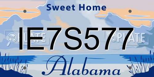 IE7S577 Alabama License Plate