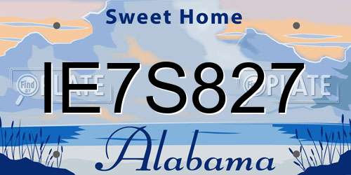 IE7S827 Alabama License Plate