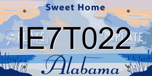 IE7T022 Alabama License Plate