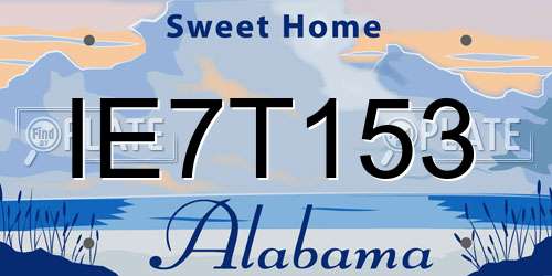 IE7T153 Alabama License Plate
