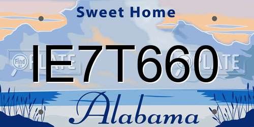 IE7T660 Alabama License Plate