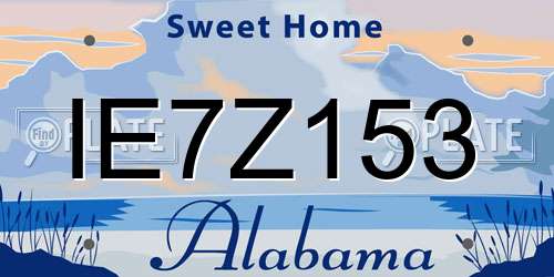 IE7Z153 Alabama License Plate