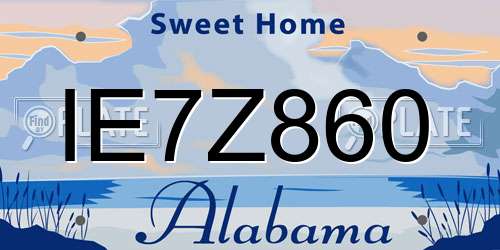 IE7Z860 Alabama License Plate