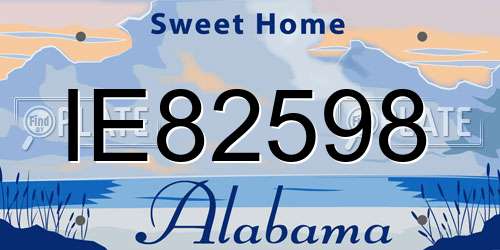 IE82598 Alabama License Plate