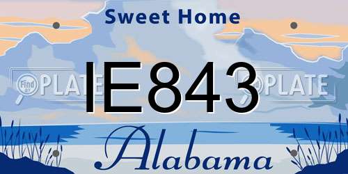 IE843 Alabama License Plate