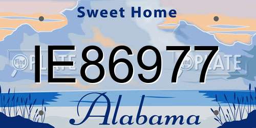 IE86977 Alabama License Plate