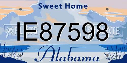 IE87598 Alabama License Plate