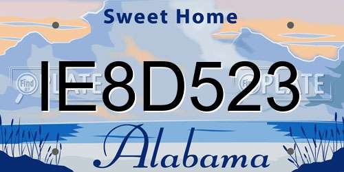 IE8D523 Alabama License Plate