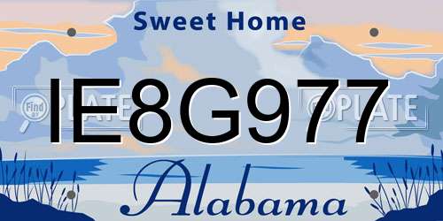 IE8G977 Alabama License Plate