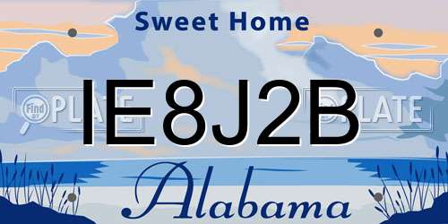 IE8J2B Alabama License Plate