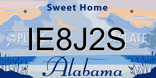 IE8J2S Alabama License Plate