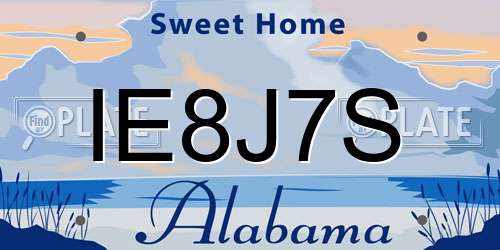 IE8J7S Alabama License Plate
