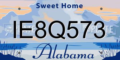 IE8Q573 Alabama License Plate